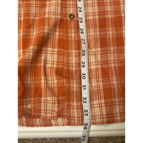 Brooks Brothers Sport Shirt XL men's Plaid Button Up 100% Cotton Orange Fall - Picture 7 of 9